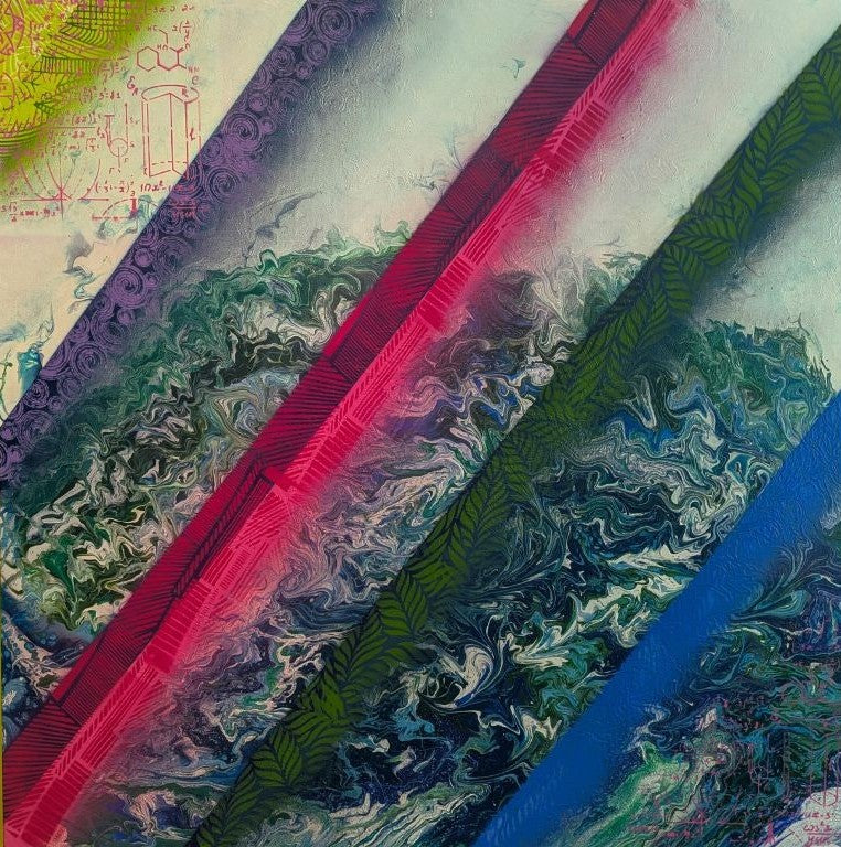 Planet on the Line - Original Painting (36in x 36in)