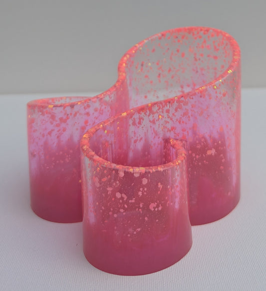 One-of-a-Kind Resin Holder - Pink Glow in the Dark