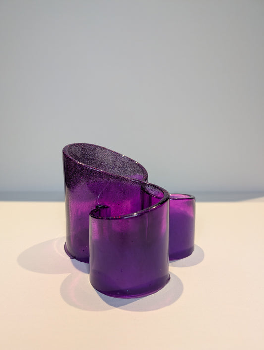 One-of-a-Kind Resin Holder - Glitter Purple