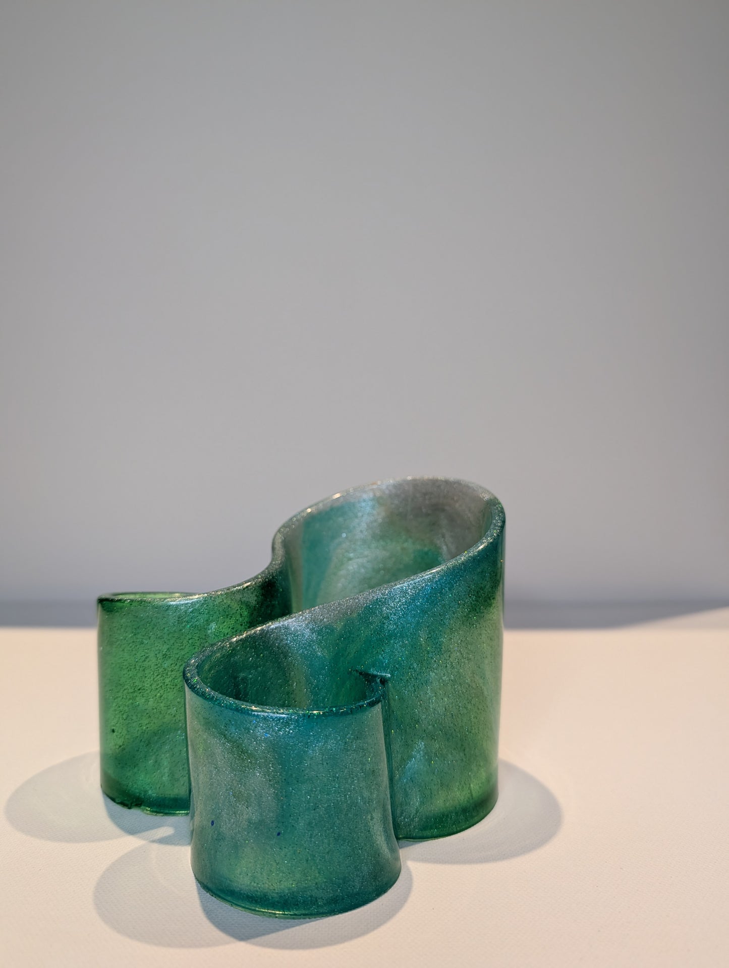 One-of-a-Kind Resin Holder - Glitter Green
