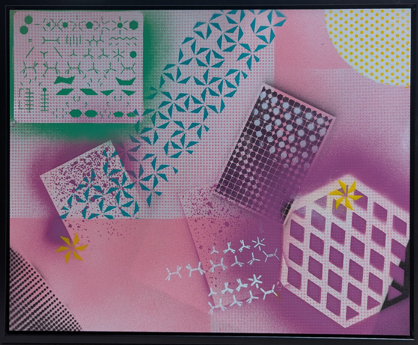 May I Borrow Your Notes: Framed Abstract Geometry x Chemistry Art