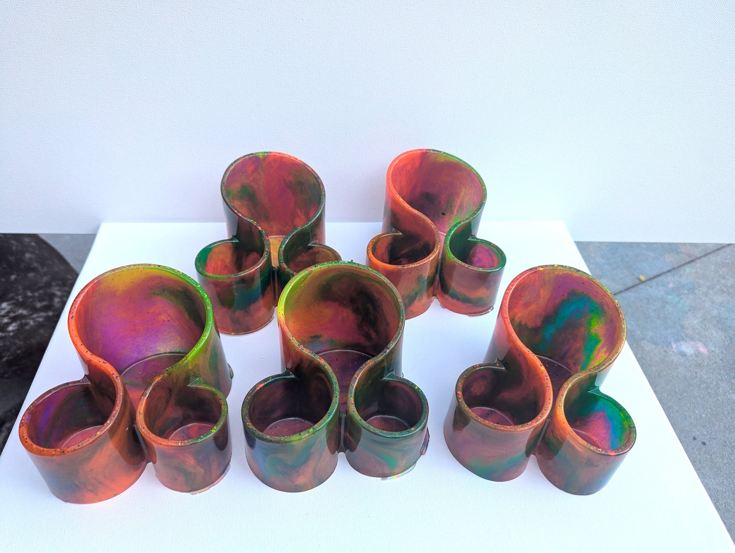 One-of-a-Kind Resin Holder - Neon Vibes