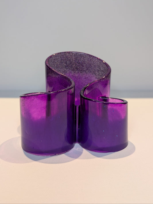 One-of-a-Kind Resin Holder - Glitter Purple