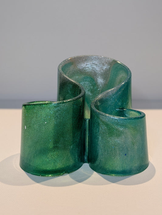 One-of-a-Kind Resin Holder - Glitter Green