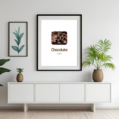 Chocolate Molecule (Theobromine) – STEAM Digital Art Print