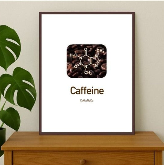 Coffee Molecule (Caffeine) – STEAM Digital Art Print