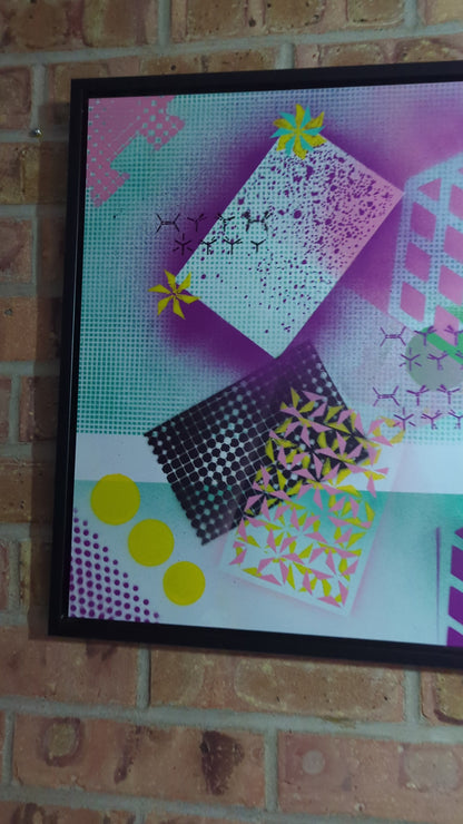 Can I Borrow Your Notes 2: Framed Abstract Geometry x Chemistry Art