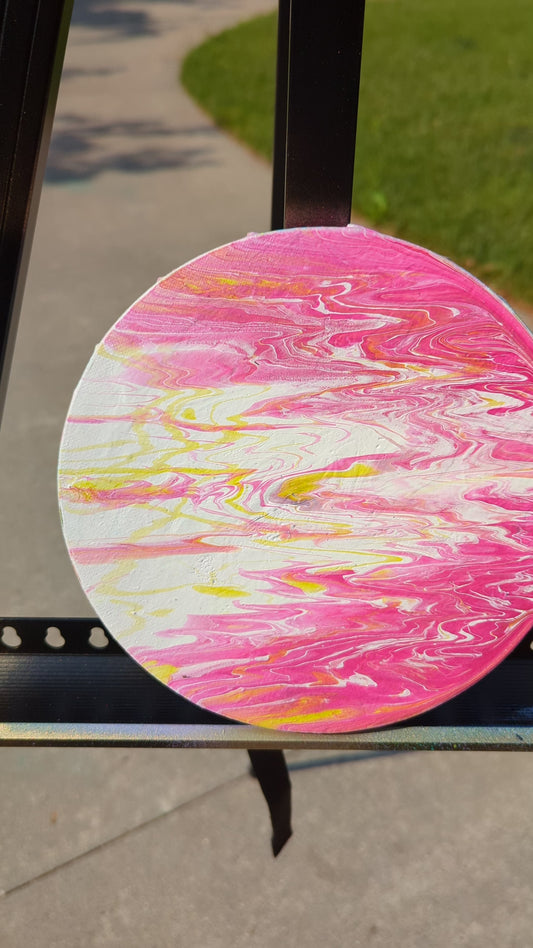 "Solar Bloom: Planet in Pink and Light"
