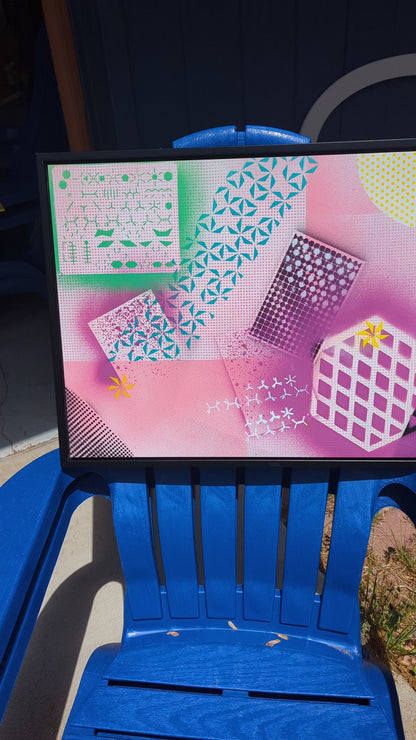May I Borrow Your Notes: Framed Abstract Geometry x Chemistry Art