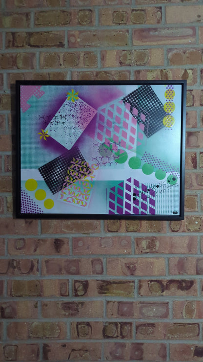 Can I Borrow Your Notes 2: Framed Abstract Geometry x Chemistry Art
