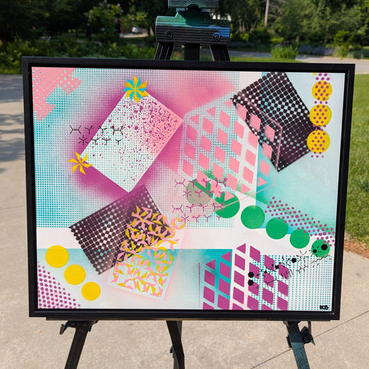 Can I Borrow Your Notes 2: Framed Abstract Geometry x Chemistry Art