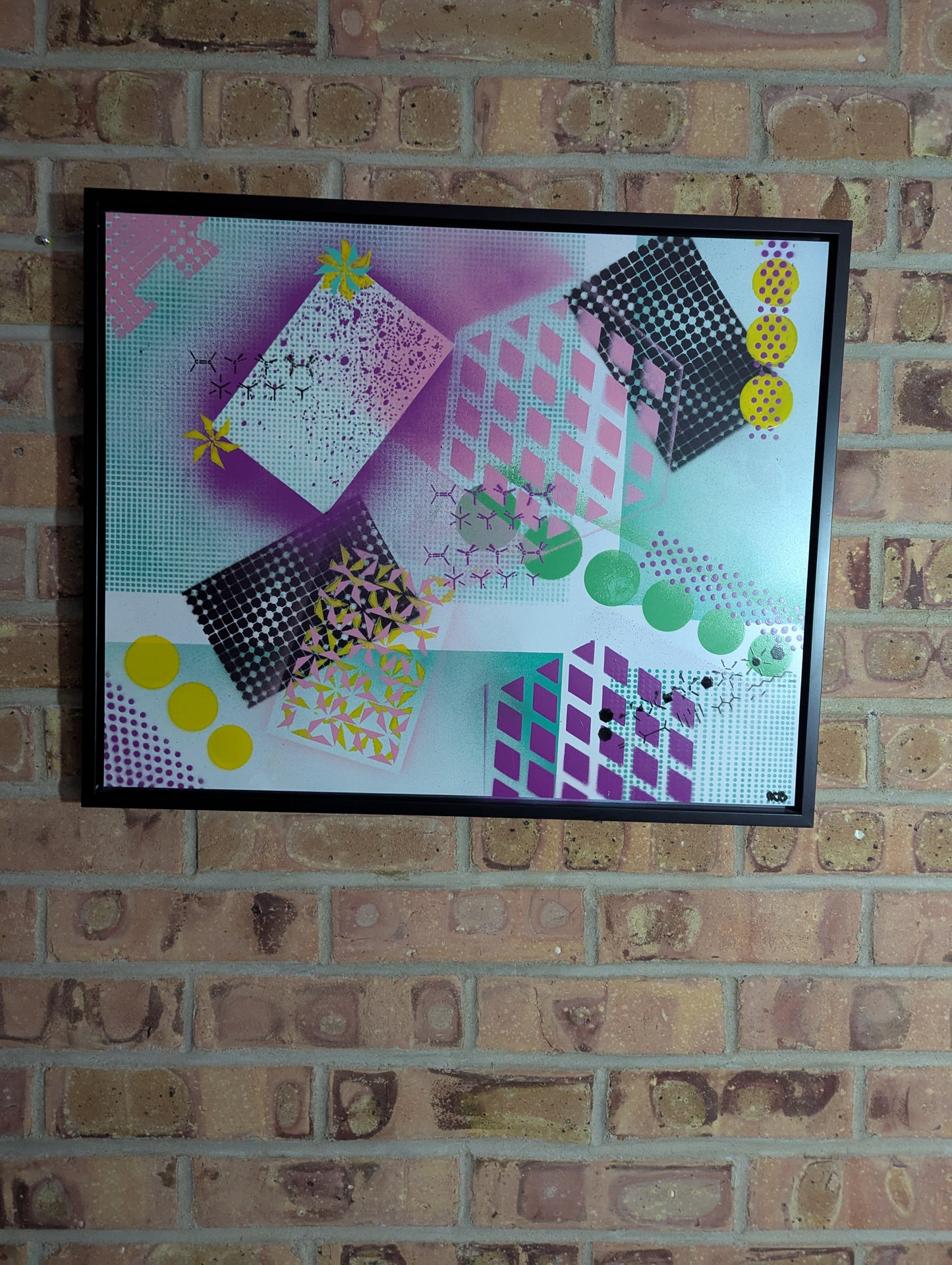 Can I Borrow Your Notes 2: Framed Abstract Geometry x Chemistry Art