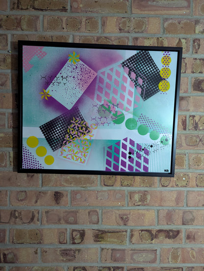 Can I Borrow Your Notes 2: Framed Abstract Geometry x Chemistry Art