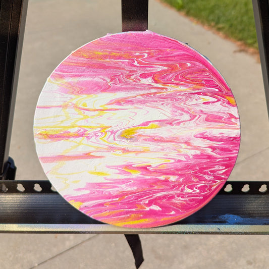 "Solar Bloom: Planet in Pink and Light"
