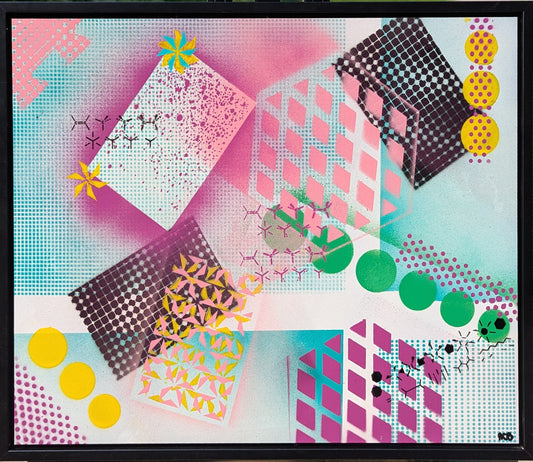 Can I Borrow Your Notes 2: Framed Abstract Geometry x Chemistry Art